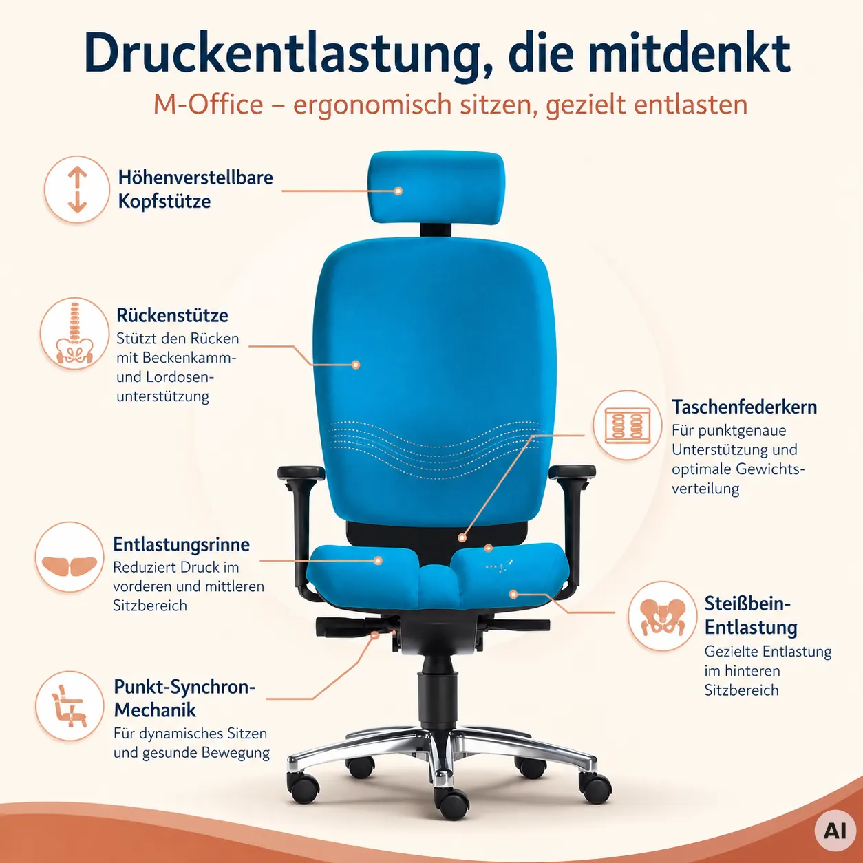 Office Balance L mit Kopfstütze - High End Bürostuhl