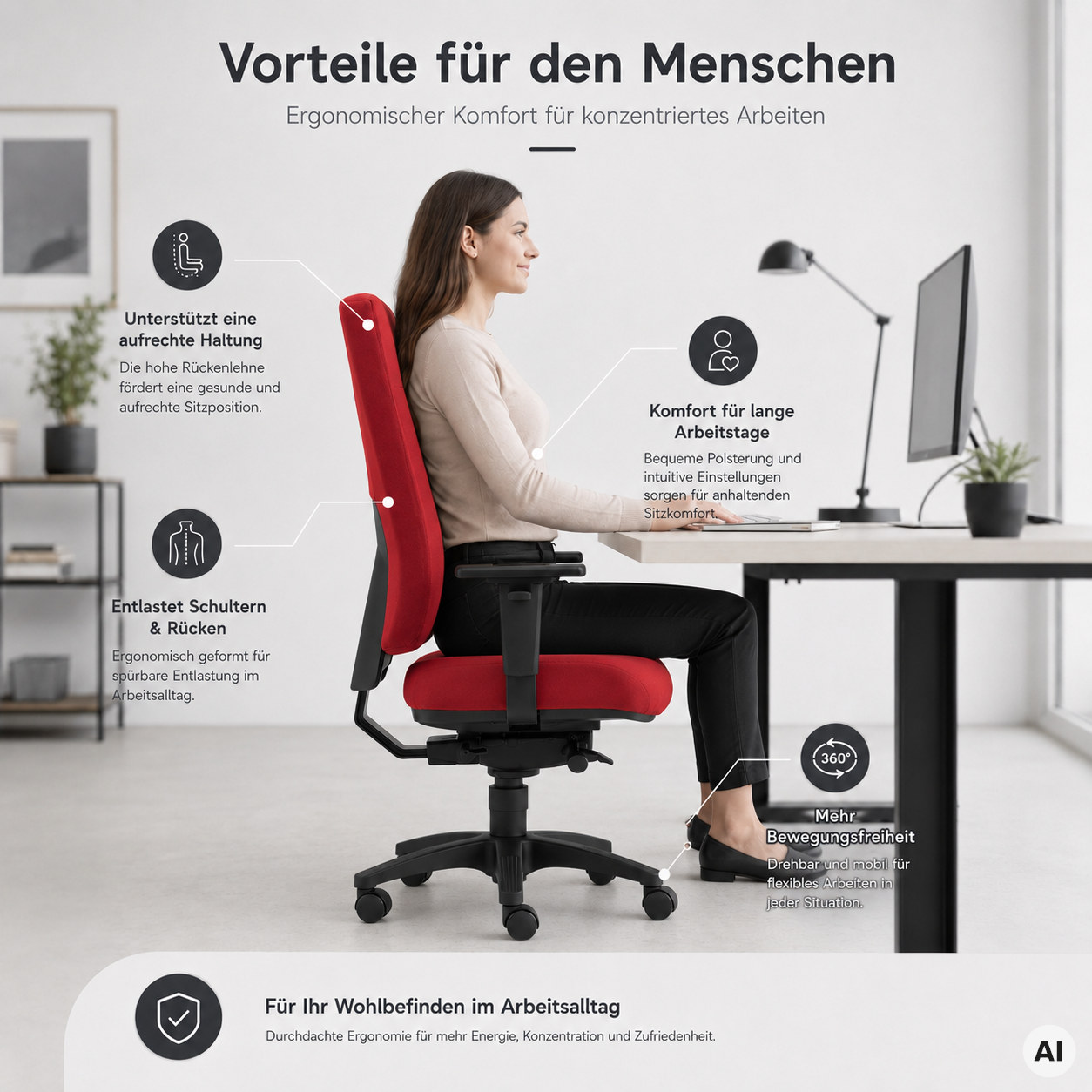 MyChair M - Ergonomischer Profi Home Office Bürostuhl
