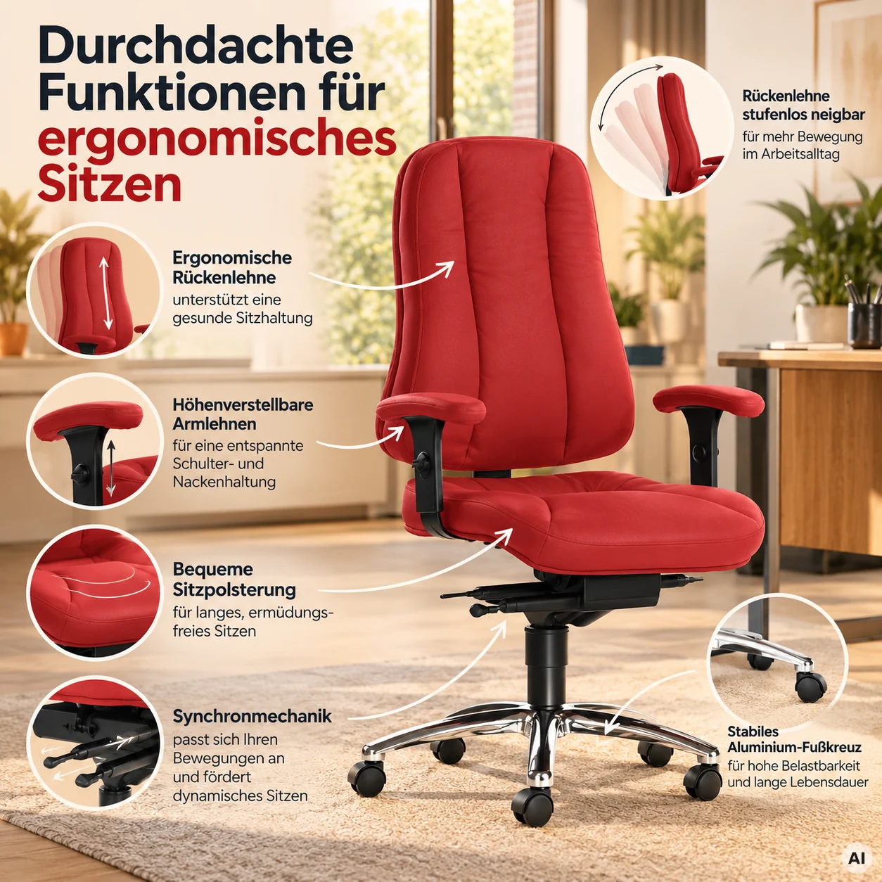Dynamik Halblehner - Chefsessel